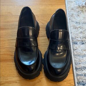 Alexander McQueen Glossy Black Slip-On Loafers